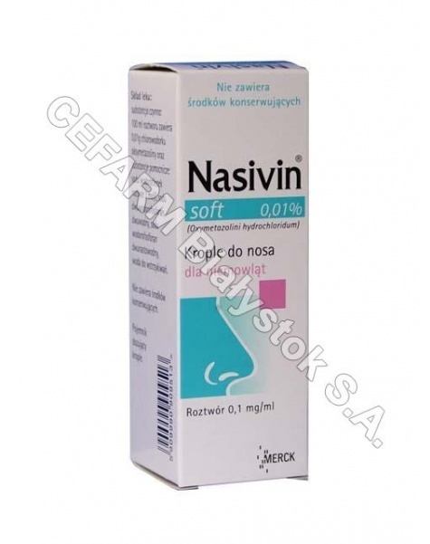 MERCK Nasivin soft 0,01% 5 ml krople do nosa dla niemowląt