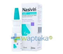 MERCK Nasivin soft 0,025% aerozol do nosa 10 ml