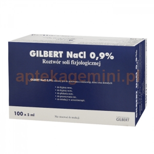 GILBERT Natrium Chloratum, Gilbert 0,9%, 100 ampułek po 5ml