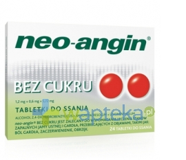 Nepentes Neo-Angin bez cukru, 24 tabletki do ssania