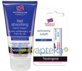 NEUTROGENE NEUTROGENA Krem do rąk szybko wchłaniający się 75ml + Sztyft do suchych 4,8g