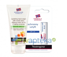 NEUTROGENE NEUTROGENA Krem do rąk z maliną nordycką 75ml + Sztyft do suchych 4,8g