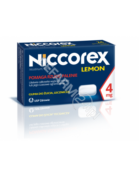 USP ZDROWIE Niccorex Lemon guma do żucia 4 mg x 24 szt