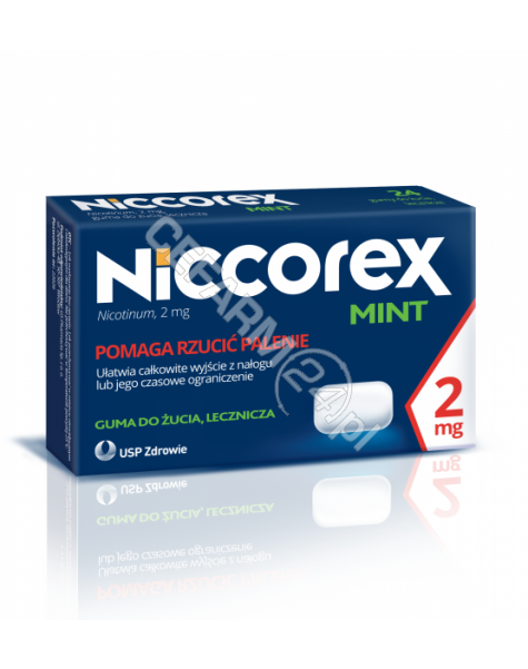 USP ZDROWIE Niccorex Mint guma do żucia 2 mg x 24 szt