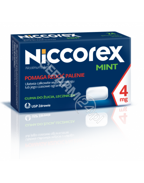 USP ZDROWIE Niccorex Mint guma do żucia 4 mg x 24 szt
