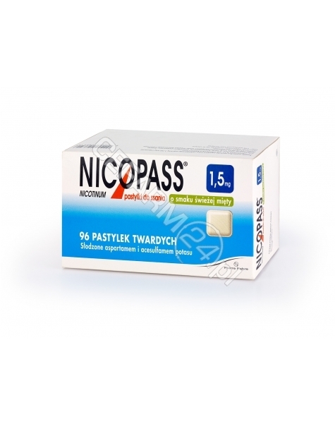 PIERRE FABRE Nicopass 1,5 mg x 96 pastylek do ssania o smaku świeżej mięty