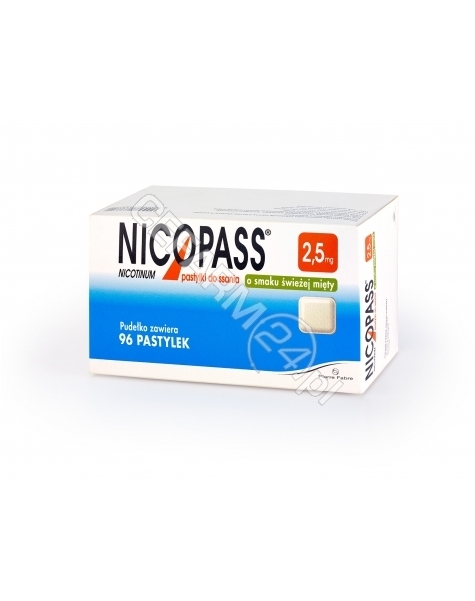 PIERRE FABRE Nicopass 2,5 mg x 96 pastylek do ssania o smaku świeżej mięty
