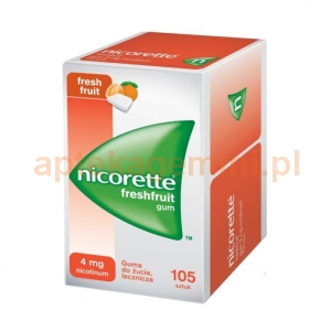 Johnson & Johnson Nicorette FreshFruit Gum, 4mg, 105 sztuk