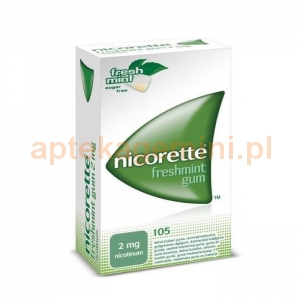 Johnson & Johnson Nicorette Freshmint Gum, 2mg, 105 sztuk