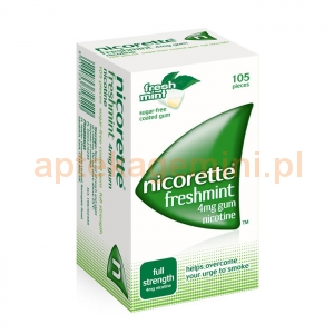 Johnson & Johnson Nicorette Freshmint Gum, 4mg, 105 sztuk