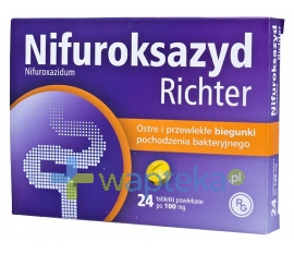 GEDEON RICHTER POLSKA SP.Z O.O. Nifuroksazyd 100 mg 24 tabletki RICHTER