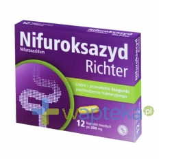 GEDEON RICHTER POLSKA SP.Z O.O. Nifuroksazyd 200 mg 12 kapsułek RICHTER