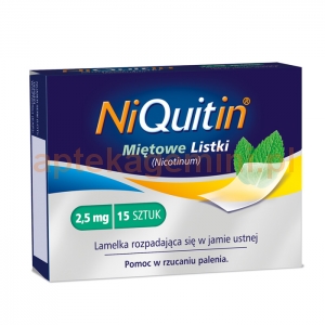 GLAXOSMITHKLINE NiQuitin Miętowe Listki 2,5mg, 15 sztuk OKAZJA