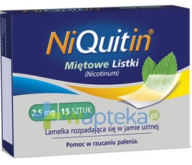 GLAXOSMITHKLINE PHARMACEUTICALS S.A. NiQuitin Miętowe Listki lamelki 2,5mg 15 sztuk - Krótka data ważności - do 07-01-2016