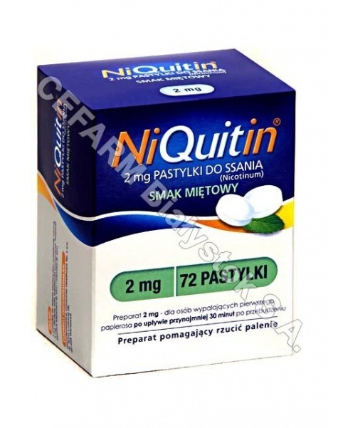 GLAXOSMITHKL Niquitin miętowy 2 mg x 72 pastylek do ssania