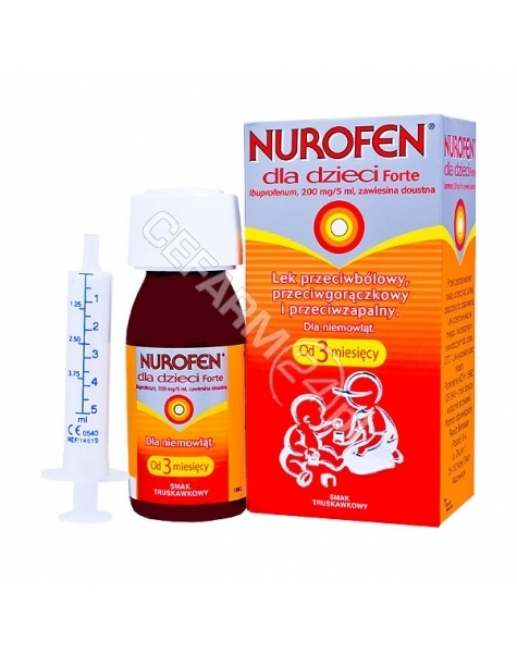 RECKITT BENC Nurofen dla dzieci forte 200 mg/5 ml zawiesina 50 ml smak truskawkowy