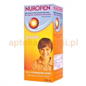 RECKITT BENCKISER Nurofen Junior, zawiesina doustna dla dzieci, od 6 do 12 lat, smak pomarańczowy, 100ml