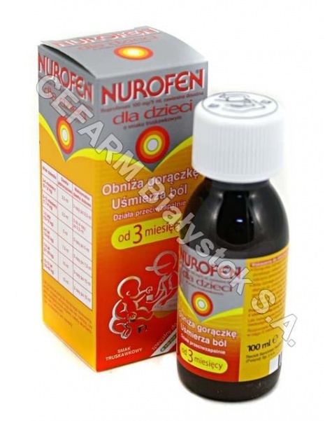 RECKITT BENC Nurofen zawiesina 100 mg/5 ml dla dzieci o smaku truskawkowym 100 ml