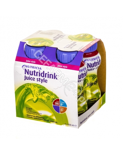 NUTRICIA Nutridrink juice style o smaku jabłkowym 4 x 200 ml