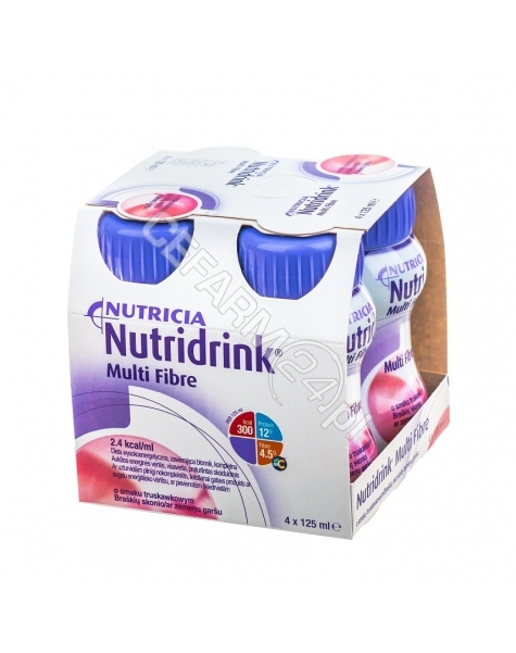 NUTRICIA Nutridrink multi fibre truskawkowy 4 x 125 ml