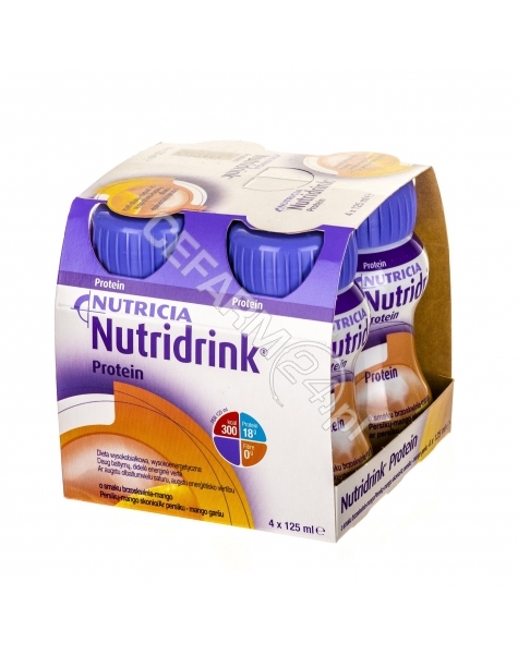 NUTRICIA Nutridrink protein o smaku brzoskwinia - mango 4 x 125 ml