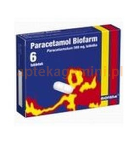 BIOFARM Paracetamol Biofarm 500mg, 6 tabletek