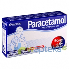 FARMINA SP. Z O.O. Paracetamol czopki Farmina 50 mg 10 sztuk
