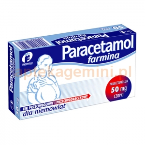 FARMINA Paracetamol Farmina 50mg, czopki, 10 sztuk