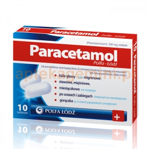 POLFA ŁÓDŹ Paracetamol Polfa Łodź, 500mg, 10 tabletek