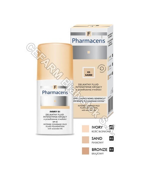 DR IRENA ERIS Pharmaceris f - delikatny fluid intensywnie kryjący o przedłużonej trwałości spf 20 bronze (03 - brązowy) 30 ml