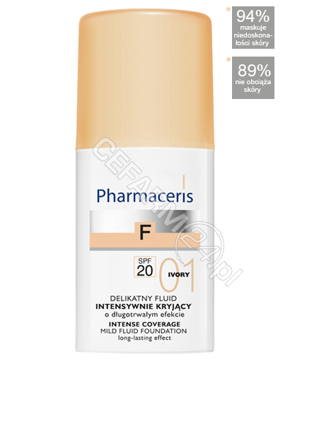 DR IRENA ERIS Pharmaceris f - delikatny fluid intensywnie kryjący o przedłużonej trwałości spf 20 ivory (01 - kość słoniowa) 30 ml