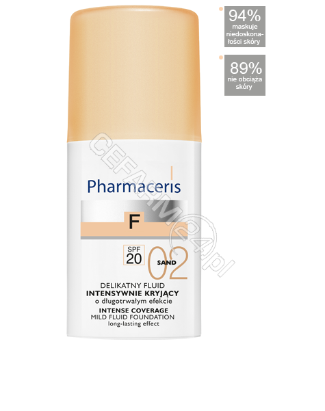 DR IRENA ERIS Pharmaceris f - delikatny fluid intensywnie kryjący o przedłużonej trwałości spf 20 sand (02 - piaskowy) 30 ml