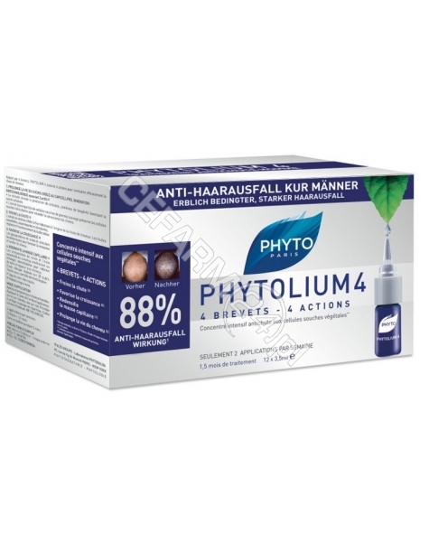 PHYTO Phyto phytolium 4 - kuracja przeciw wypadaniu włosów typu męskiego x 12 amp