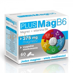 ASA PlusMag B6, magnez i witamina B6, 60 tabletek