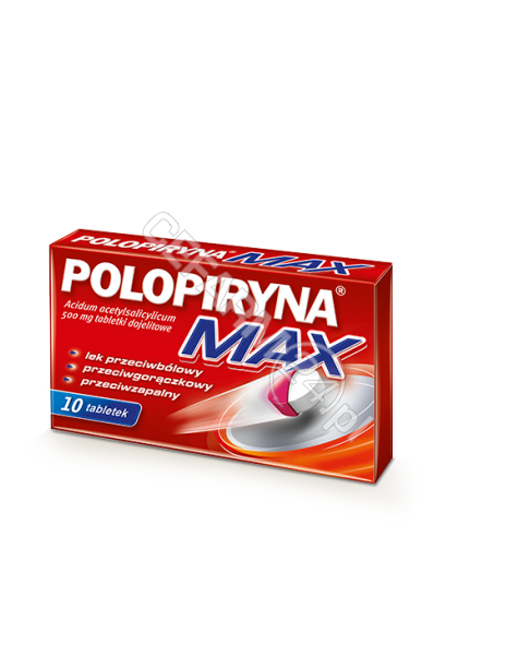 POLPHARMA Polopiryna max 500 mg x 10 tabl dojelitowych