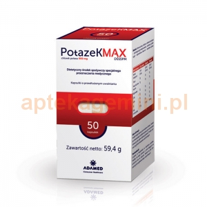 Adamed Potazek MAX, chlorek potasu 900mg, 50 kapsułek