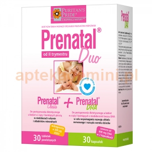HOLBEX Prenatal DUO, Prenatal Classic, 30 tabletek + Prenatal DHA, 30 kapsułek