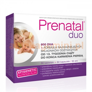 HOLBEX Prenatal DUO, Prenatal Classic, 30 tabletek + Prenatal DHA, 60 kapsułek