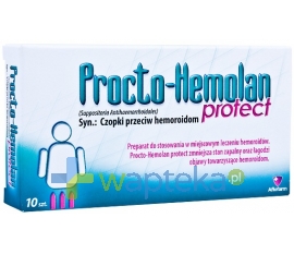 Aflofarm Procto-Hemolan Protect, 10 czopków