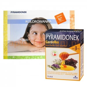 Adamed Pyramidonek Gardełko, karmelki do ssania, od 3 lat, 16 sztuk+ PYRAMIDONEK KOLOROWANKA GRATIS !