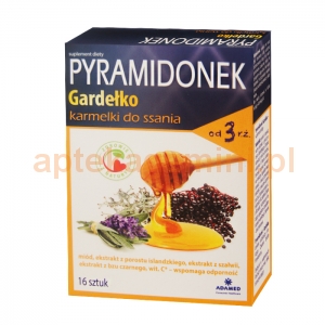 Adamed Pyramidonek Gardełko, karmelki do ssania, od 3 lat, 16 sztuk