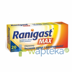 ZAKŁADY FARMACEUTYCZNE POLPHARMA S.A. Ranigast MAX 150mg 20 tabletek