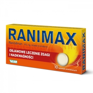 PLIVA Ranimax 150mg, 10 tabletek