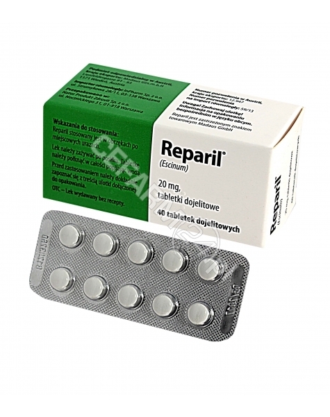 INPHARM Reparil 20 mg x 40 tabl dojelitowych (import równoległy - Inpharm)