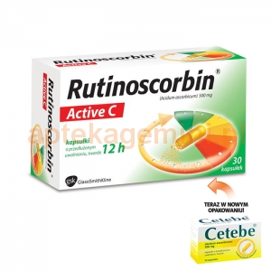 GLAXOSMITHKLINE Rutinoscorbin Active C (dawniej Cetebe) 500mg, 30 kapsułek