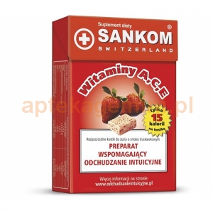 SEQUOIA Sankom, błonnik z witaminami A, C, E, kostki do żucia, 50g