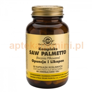 SOLGAR Saw Palmetto Opuncja i Likopen, Solgar, 50 kapsułek