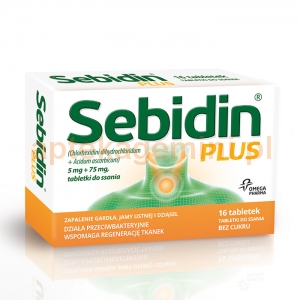 GLAXOSMITHKLINE PHARMACEUTICALS S.A. Sebidin Plus 16 tabletek do ssania