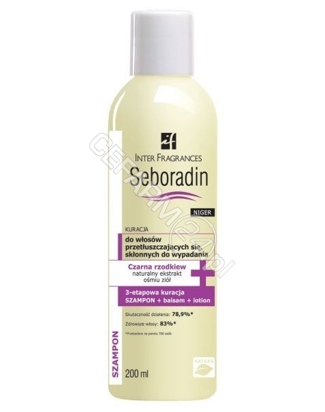 INTER-FRAGRA Seboradin niger szampon do włosów przetłuszczających się i skłonnych do wypadania 200 ml