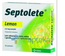 KRKA Septolete Lemon, 18 pastylek